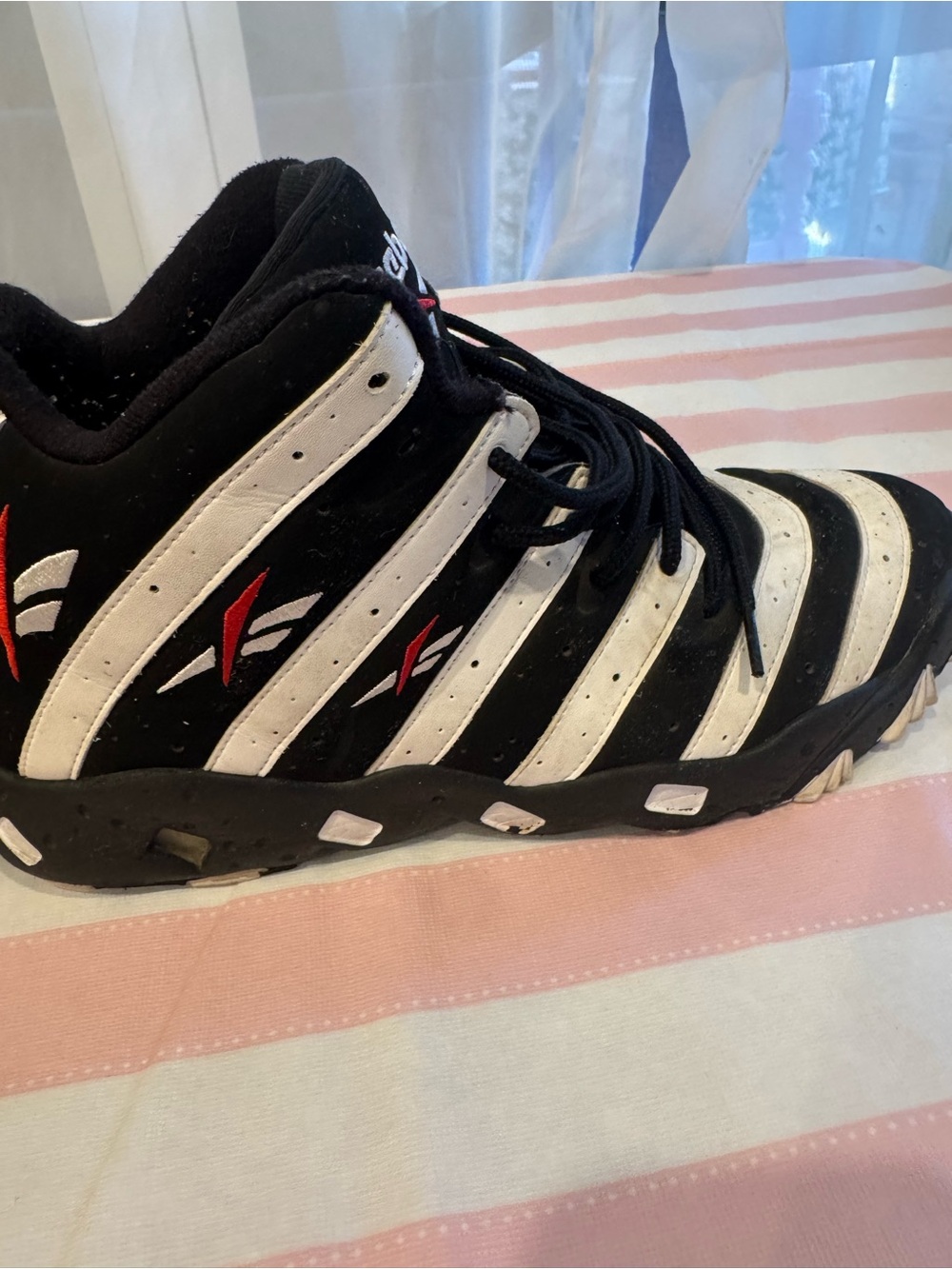 Reebok Frank Thomas Big Hurt Men's 12 Black w White Stripe Zebras - Picture 9 of 15